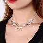 Campsis Wedding Bridal Necklace Set Crystal Rhineaton Necklace Earring Jewelry for Women and Girls Campsis Wedding Bridal Necklace Set Crystal Rhineaton Necklace Earring Jewelry for Women and Girls