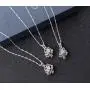 3 Colors Glow in The Dark Necklace Steampunk Hollow Pendant with Chain for Women (Lotus)