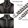 Hip Hop Mens Choker Stainless Steel Miami Chain Curb Cuban Link Rapper Necklace Jewelry with Tail