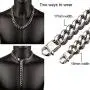 Hip Hop Mens Choker Stainless Steel Miami Chain Curb Cuban Link Rapper Necklace Jewelry with Tail Hip Hop Mens Choker Stainless Steel Miami Chain Curb Cuban Link Rapper Necklace Jewelry with Tail