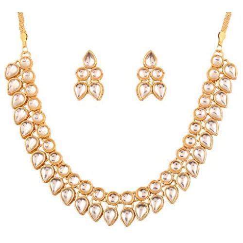 Touchstone Indian Bollywood Handcrafted Traditional Royal Mughal Kundan Polki Meenakari Enamel Colorful Wedding Designer Jewelry Necklace Choker Set in Gold and Silver Tone for Women.