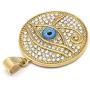 GUNGNEER Iced Out Eye of Horus Egypt Protection Pendant Stainless Steel Necklace Ancient Egyptian Jewelry Talisman