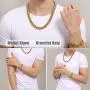 willtx Gold Cuban Link Chain Necklace or Bracelet for Men Boys Rapper Biker Hip Hop Jewelry Thick Curb Links with Design Box Clasp