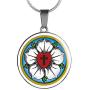 Ruby Peach Luther Rose Pendant Necklace Jewelry