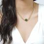 Stellia Coveted Jade Necklace Gold Plated Chain