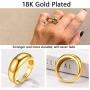 U7 Bold Stacking Ring for Women Minimalist Statement Jewelry Stainless Steel 18K Gold Plated Personalized Chunky Dome Ring, Size 7 to 12, Custom Text Engravable, with Gift Box