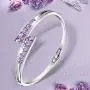 Menton Ezil Love Encounter Crystals Bangle Bracelets White Gold Plated Adjustable Hinged Jewelry Menton Ezil Love Encounter Crystals Bangle Bracelets White Gold Plated Adjustable Hinged Jewelry