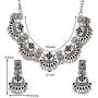 Aheli Ethnic Fashion Designer Dual Tone Silver Plated Red Stone Choker Style Necklace Earring Set for Women Girls Aheli Ethnic Fashion Designer Dual Tone Silver Plated Red Stone Choker Style Necklace Earring Set for Women Girls