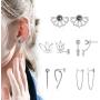 ChicSilver 925 Sterling Silver Lotus Flower Colorful Topaz Ear Jacket Front and Back Stud Earrings for Women (with Gift Box)