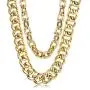 Hanpabum 2 PCS Men Gold Plated Big Chunky Necklace Hip Hop Jewelry 80s 90s Personalized Punk Style Chain Necklace Costume Jewelry Hanpabum 2 PCS Men Gold Plated Big Chunky Necklace Hip Hop Jewelry 80s 90s Personalized Punk Style Chain Necklace Costume Jewelry