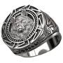 Slavic Wolf Ring for Men, Norse Viking Nordic Wolf Head Ring, Retro Wolf Totem Rings, Wolf Signet Rings, Amulet Ring, Animal Wolf Jewelry for Men Boys