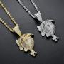 Moca Jewelry Hip Hop Iced Out Bling Timmy Pendent 18K Gold Plated Chain Necklace for Men Women