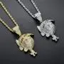 Moca Jewelry Hip Hop Iced Out Bling Timmy Pendent 18K Gold Plated Chain Necklace for Men Women