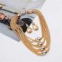N/Q Punk Cuban Chunky Chain Leopard Choker Necklace Bracelet for Women Girls 14 K Gold Plated Polish Gothic Rock Round Square Geometric Collar Necklace Bangles Hip Hop Jewelry Set
