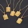 U7 Monogram Necklace A-Z 26 Letters Pendants 18K Gold/Platinum Plated Square Tiny Initial Necklaces for Women Girls,Chain 18'', with Customize Service, Gift Box Packed