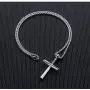 FANCIME Mens Religious Large Baseball Crucifix Cross Necklace Long Couple Lovers Pendant Yellow/White Gold Plated Christian Jewelry Gift for Mens Boys Woman Teen Girls,53/32/13mm