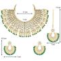 Aheli Exquisite Wedding Party Wear Faux Kundan Pearl Beaded Necklace and Earrings Set Indian Ethnic Jewellery for Women