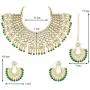 Aheli Exquisite Wedding Party Wear Faux Kundan Pearl Beaded Necklace and Earrings Set Indian Ethnic Jewellery for Women