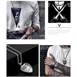 Unisex Titanium Stainless Steel V for Vendetta Clown Mask Hip-hop Charm Pendant Necklace