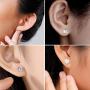 6 Pairs Stud Earrings Set, Hypoallergenic Cubic Zirconia Earrings 316L Stainless Steel CZ Earrings 3-8mm