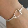 Sterling Silver Stirrup Bangle Bracelet, Horse Saddle Equestrian Jewelry