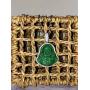 Iced Laughing Buddha Icy Green Jade Pendant Necklace Rope Chain Genuine Certified Grade A Jadeite Jade Hand Crafted, Jade Necklace, 14k Gold Filled Laughing Jade Buddha Necklace, Silver Jade Medallion, Fast Prime Shipping, Green Jade Necklace