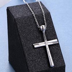 Mens S925 Sterling Silver Cross Pendant Necklace 24 Inches Silver Chain