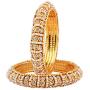Efulgenz Indian Style Bollywood Traditional Faux Pearls Rhinestone Indian Bangle Bracelet Set Jewelry