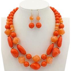 Shineland 2 Layer Jelly Colored Acrylic Handmade Statement Strand Chunky Beaded Fashion Jewelry