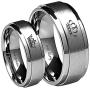 Her King His Queen Ring Silver Stainless Steel Wedding Bands Engagement Promise Rings