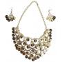 BESTOYARD Belly Dance Jewelry Set Gold Necklace Earrings for, Golden, Size Mid