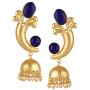 Efulgenz Indian Bollywood 14K Gold Plated Crystal Kundan Pearl Leaf Style Jhumka Jhumki Earrings Jewelry Set