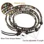 MOWOM Layered Bracelets for Women Men Boys Girls Genuine Leather Bracelet Rope Bangle Cuff Crystal Gemstone Bohemian Style & Beads Braided 3/5 Wraps Adjustable Handmade Jewelry Gifts