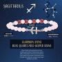Juvale Zodiac Sagittarius Bracelet, Rose Quartz Red Jasper Beads, One Size