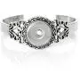 Snap Button Hard Bangle Bracelet, Antiqued Silver Tone - 7.5 inch Snap Button Hard Bangle Bracelet, Antiqued Silver Tone - 7.5 inch