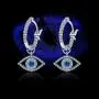 Evil Eye Huggie Hoop Earrings S925 Small Dangle Drop Protection Post Earrings for Women Girls Cute Evil Eye Jewelry Gifts for Her Hypoallergenic for Sensitive Ears