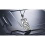 4ZOM Silver Stainless Steel X Wheel of Fortune Tarot Card Pendant Necklace