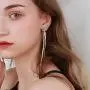 Fashion Long Gold Earrings for Women Charming Lady Party Fringe Earrings Korean Style Jewelry Gifts