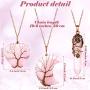 3 Pieces Hexagonal Crystal Pointed Quartz Natural Healing Necklaces Tree Wire Wrapped Moon Heart Necklace Flower Wrapped Antique Quartz Reiki Quartz Gemstone Bronze Copper Wire Wrap