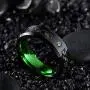 NUNCAD 8mm Black and Green Tungsten Wedding Rings for Men Women Carbon Fiber Inlay Engagement Band Green CZ Inlay Comfort Fit Size 7-12