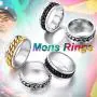 ChainsPro Sturdy Cuban Link/Spinner Rings for Men/Women, Can Engrave, Size 06-12, 18K Gold Tone/316L Stainless Steel/Black (Send Gift Box) ChainsPro Sturdy Cuban Link/Spinner Rings for Men/Women, Can Engrave, Size 06-12, 18K Gold Tone/316L Stainless Steel/Black (Send Gift Box)
