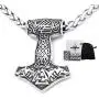 GUNGNEER Triskele Triquetra Valknut Mjolnir Thors Hammer Necklace Pendant Stainless Steel Viking Accessories Norse Viking Jewelry Men GUNGNEER Triskele Triquetra Valknut Mjolnir Thors Hammer Necklace Pendant Stainless Steel Viking Accessories Norse Viking Jewelry Men