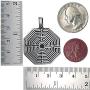 Medieval France Jewelry Octagonal Arras Amiens Labyrinth Maze of Chartres Cathedral Protection Amulet Symbol of Life Pewter Mens Womens Pendant Necklace Charm for Men Women Unisex Silver Ball Chain