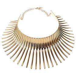 Statement Collar Choker Necklace African Canine Tooth Shape Fringe Necklace for Women Fashion Jewelry Accessories