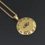 Moca Jewelry Hip-Hop Ancient Egyptian Horus Eye Pendant Stainless Steel Chain Rhinestone Crystal Necklace for Men Women