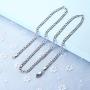 Subiceto 4MM Stainless Steel Figaro Chain Necklace for Men Women Flat Link Necklace 16/18 /20/22 /24 Inches