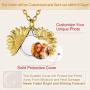 Custom4U Sunflower Locket Necklace for Women 18K Gold Plated Sunflower Angel Wing Locket Necklace That Holds Picture with Chain 18 Inch Custom Jewelry Personalized Photo Locket Necklace for Girls