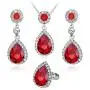 Ezing 3 PCS Jewelry Set for Women Crystal Pendant Necklace Earring Ring Ezing 3 PCS Jewelry Set for Women Crystal Pendant Necklace Earring Ring