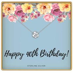 KEDRIAN 40th, 50th, 60th, 70th Birthday Necklace, 925 Sterling Silver, Birthday Gifts Necklaces for Women, Pendant Gift for 40, 50, 60, 70 Year Old Woman Birthday, Ideas for Birthday Gifts for Her