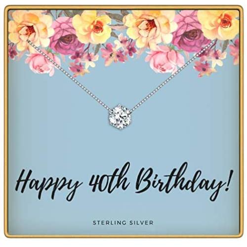 KEDRIAN 40th, 50th, 60th, 70th Birthday Necklace, 925 Sterling Silver, Birthday Gifts Necklaces for Women, Pendant Gift for 40, 50, 60, 70 Year Old Woman Birthday, Ideas for Birthday Gifts for Her